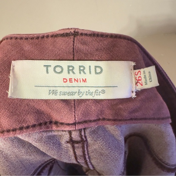 Torrid Super Stretch Jeggings Burgundy Women Size 26S - Picture 11 of 12